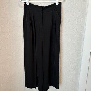 Milly High Rise Black Wide Leg Cropped Trousers - Size 8 - EUC